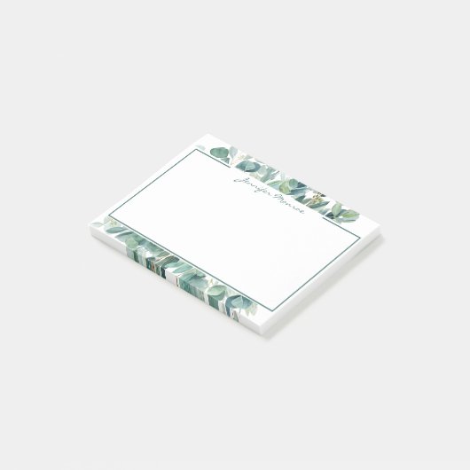 Post-it® Bordure Eucalyptus personnalisée doublée (Incliné)