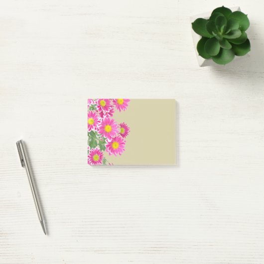 Post-it® Bordure Fleurs Faisy Roses Fraîches (Bureau)