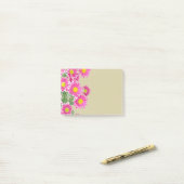 Post-it® Bordure Fleurs Faisy Roses Fraîches (Sur un bureau)
