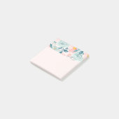 Post-it® Bordure florale rose et verte (Incliné)