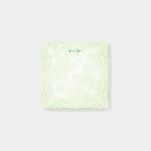 Post-it® Bordure florale verte (Devant)