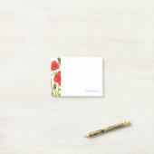 Post-it® Bordure horizontale avec pavot rouge (Sur un bureau)