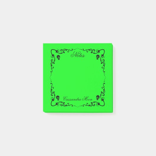Post-it® Bordure magique Halloween mince verte et noire (Devant)