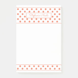 Post-it® Bordure mince personnalisée simple Polka Dot Orang