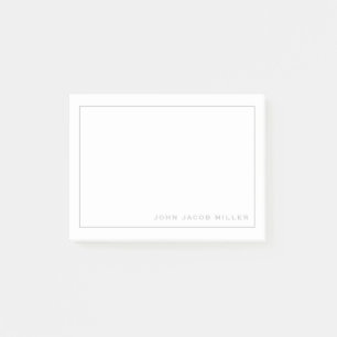 Post-it® Bordure minimaliste Carré gris argent simple