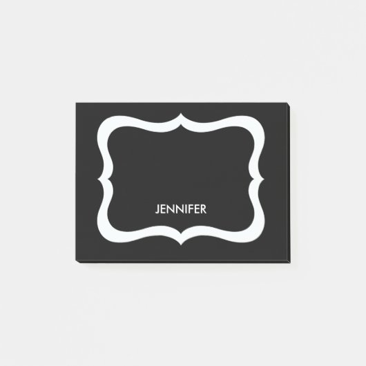 Post-it® Bordure noire et blanche personnalisée (Devant)