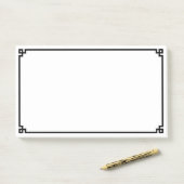 Post-it® Bordure Ornementale Clé Grecque Noire (Sur un bureau)
