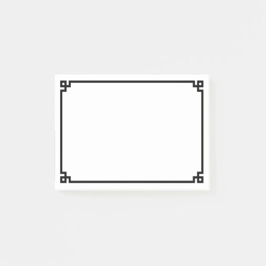 Post-it® Bordure Ornementale Clé Grecque Noire (Devant)