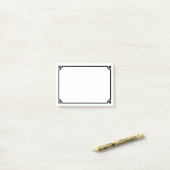 Post-it® Bordure Ornementale Clé Grecque Noire (Sur un bureau)