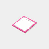 Post-it® Bordure rose chaud Ajouter un nom personnalisé (Incliné)