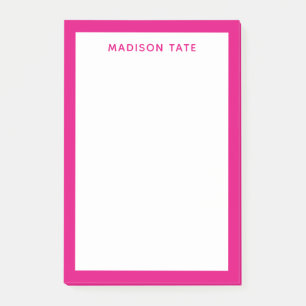 Post-it® Bordure rose chaud moderne Monogramme professionne
