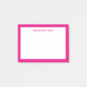 Post-it® Bordure rose chaud moderne Monogramme professionne (Devant)