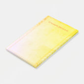 Post-it® Bordure rose jaune Nom personnalisé (Incliné)
