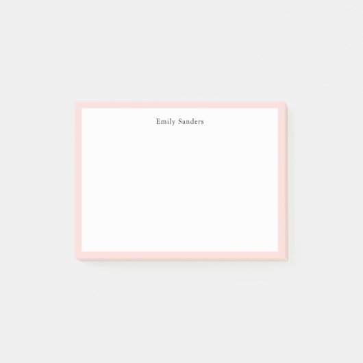 Post-it® Bordure rose pâle simple et élégante (Devant)