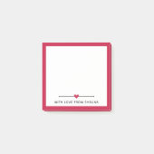Post-it® Bordure rouge et coeur avec amour de (Devant)