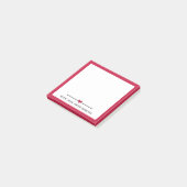 Post-it® Bordure rouge et coeur avec amour de (Incliné)
