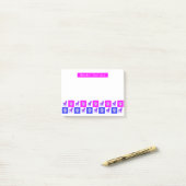 Post-it® Bordure Terrier Chien & Paw Hot Rose & Blue (Sur un bureau)