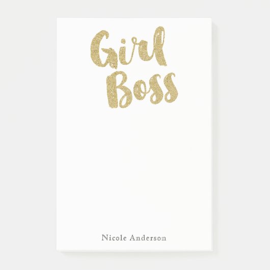Post-it® Boss Fille d'Or Glamour Moderne Tendance Chic Fémi (Devant)