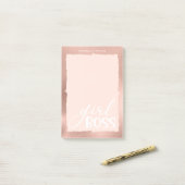 Post-it® Boss Rose Gold & Pink Stylish (Sur un bureau)