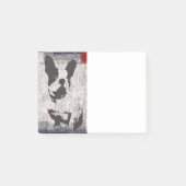 Post-it® Boston Terrier en Grunge noir et blanc (Devant)