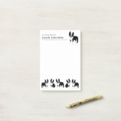 Post-it® Boston Terriers mignonne Chiens noirs et blancs Po (Sur un bureau)