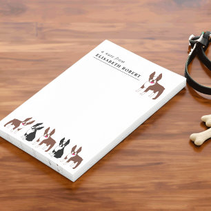 Post-it® Boston Terriers noir et blanc et rouge Brown
