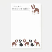 Post-it® Boston Terriers noir et blanc et rouge Brown (Devant)
