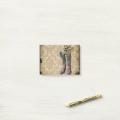 Post-it® Botte de cow-boy de l'ouest de la lavande Damas (Sur un bureau)