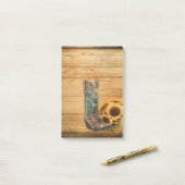 Post-it® Botte de tournesol de l'Ouest patiné (Sur un bureau)