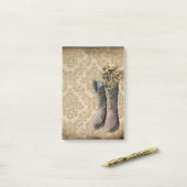 Post-it® Bottes de cowboy de pays occidental de lavande de (Sur un bureau)