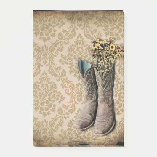 Post-it® Bottes de cowboy de pays occidental de lavande de (Devant)