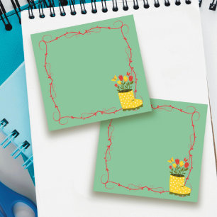 Post-it® Bottes de pluie de printemps, Tulipe, Papillon Pos