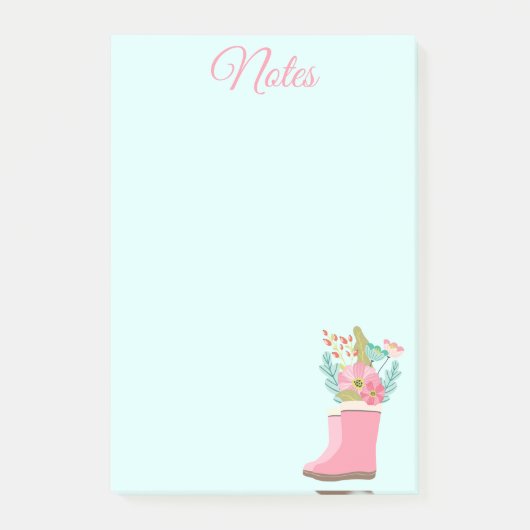 Post-it® Bottes de pluie et fleurs Notes (Devant)