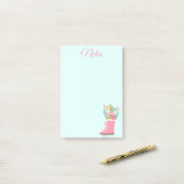 Post-it® Bottes de pluie et notes de fleurs (Sur un bureau)