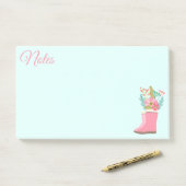 Post-it® Bottes de pluie et notes de fleurs (Sur un bureau)