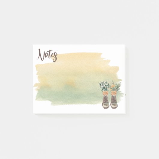 Post-it® Bottes de randonnée et fleurs sauvages (Devant)