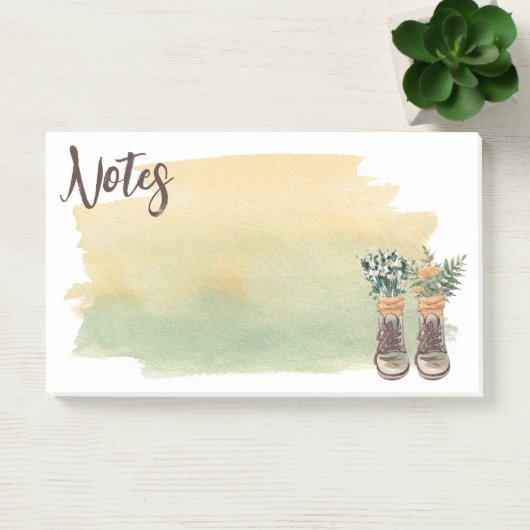 Post-it® Bottes de randonnée et fleurs sauvages (Bureau)