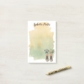 Post-it® Bottes de randonnée et fleurs sauvages (Sur un bureau)