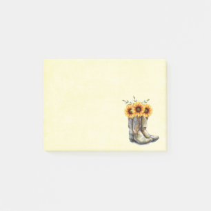Post-it® Bottes rustiques Cowboy avec tournesol