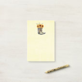 Post-it® Bottes rustiques Cowboy avec tournesol (Sur un bureau)
