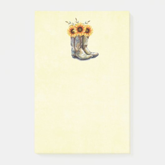 Post-it® Bottes rustiques Cowboy avec tournesol (Devant)