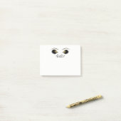 Post-it® Boucles de maquillage Gold Eyes Eyelashes Personna (Sur un bureau)