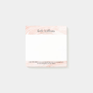Post-it® Boucles de marbre Rose d'or moderne