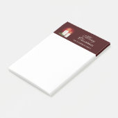 Post-it® Bougies de Noël blanches sur fond rouge avec texte (Incliné)