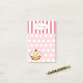 Post-it® Boulangerie rose vintage Cupcake Post Notes (Sur un bureau)