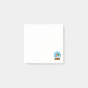 Post-it® Boule à neige avec bonhomme de neige et pin