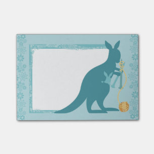 Post-it® Boule bleue d'aiguilles de tricot de kangourou de