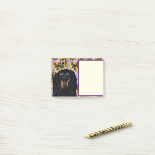 Post-it® Bouledogue allemand, plus précisément Basset allem (Sur un bureau)