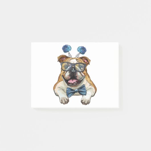 Post-it® Bouledogue branché à la mode (Devant)