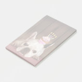 Post-it® Bouledogue français avec le petit gâteau (Incliné)